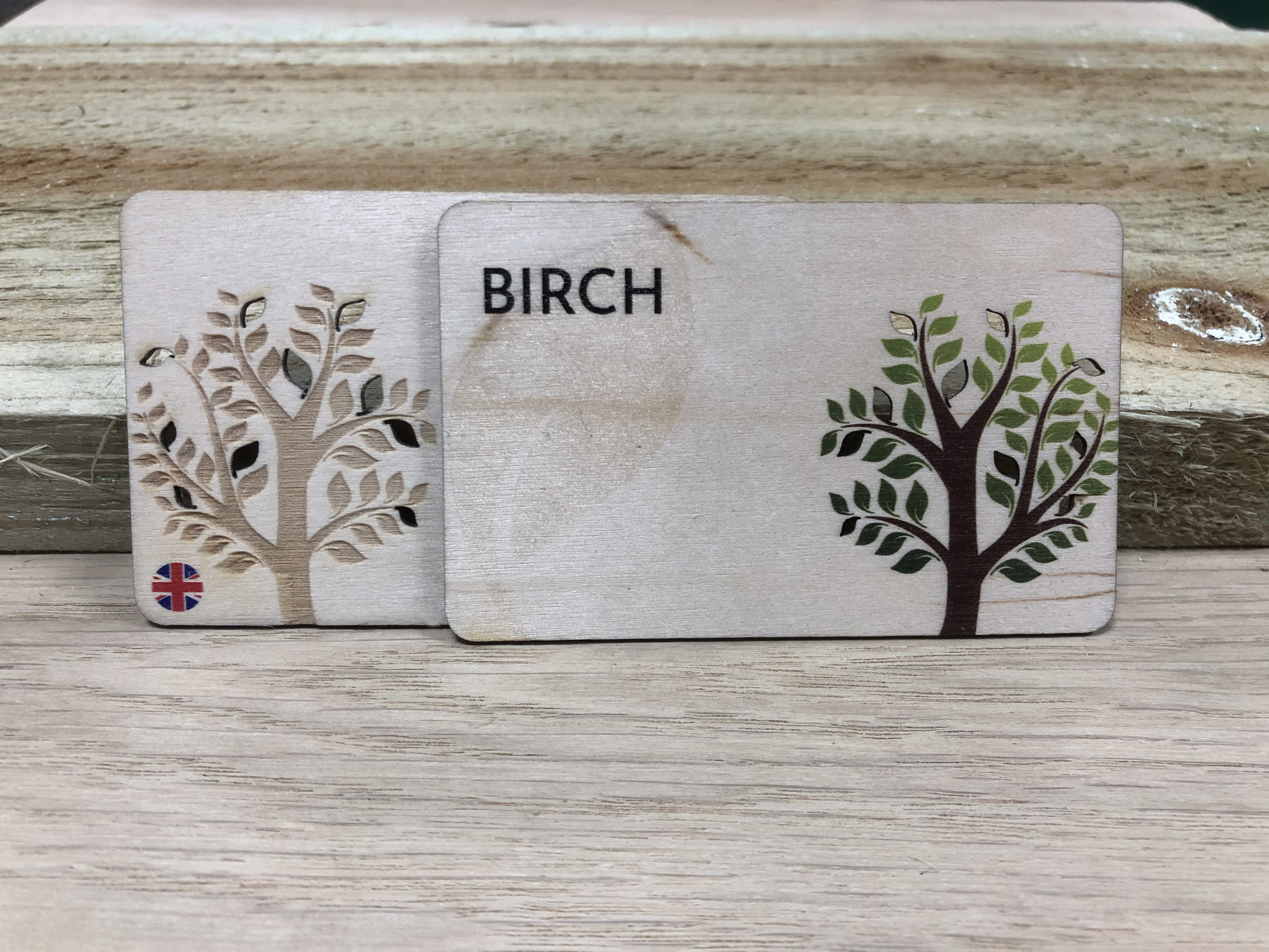 Printed Birch wooden business cards