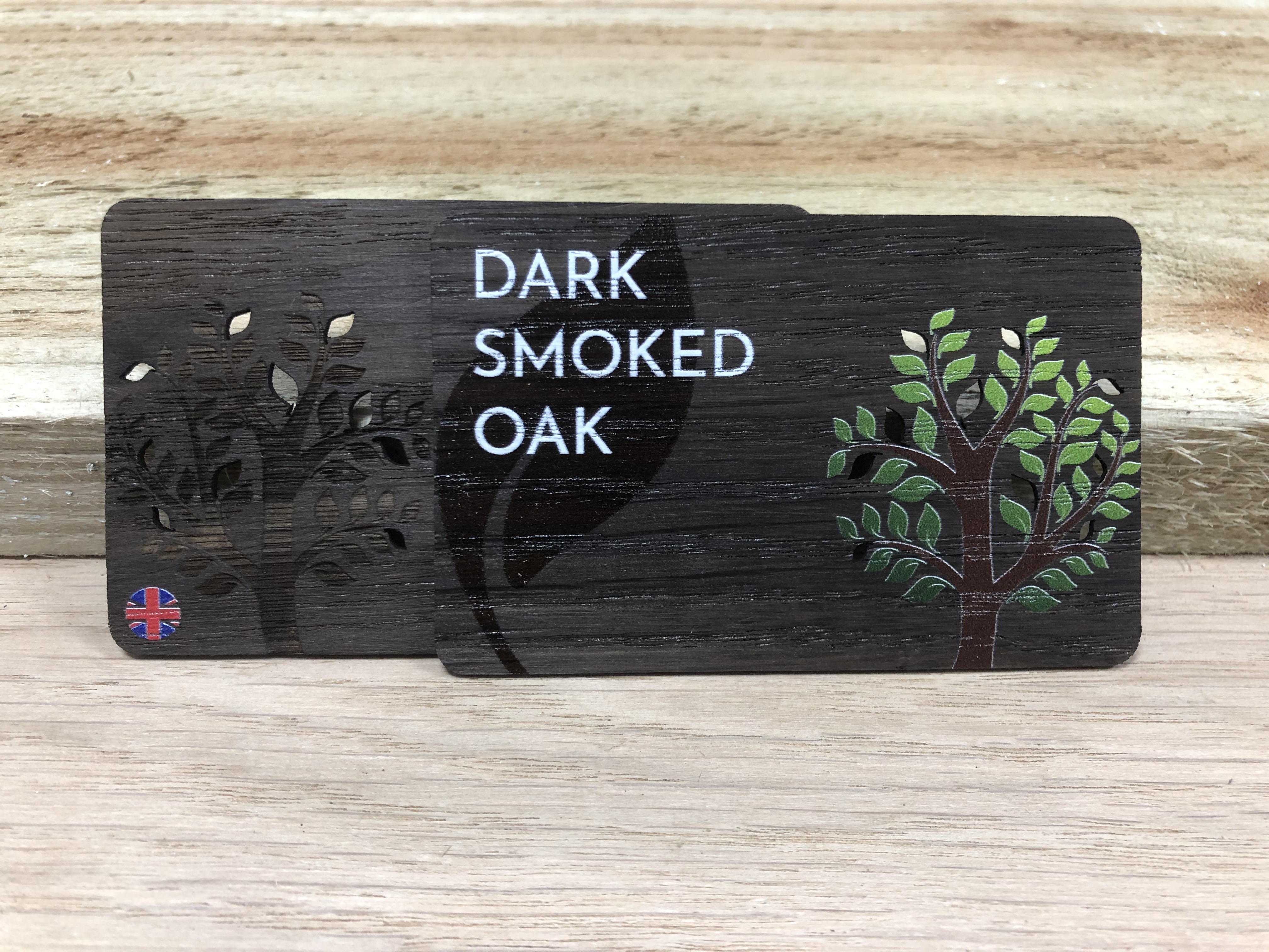 Printed Dark Smoked Oak business cards