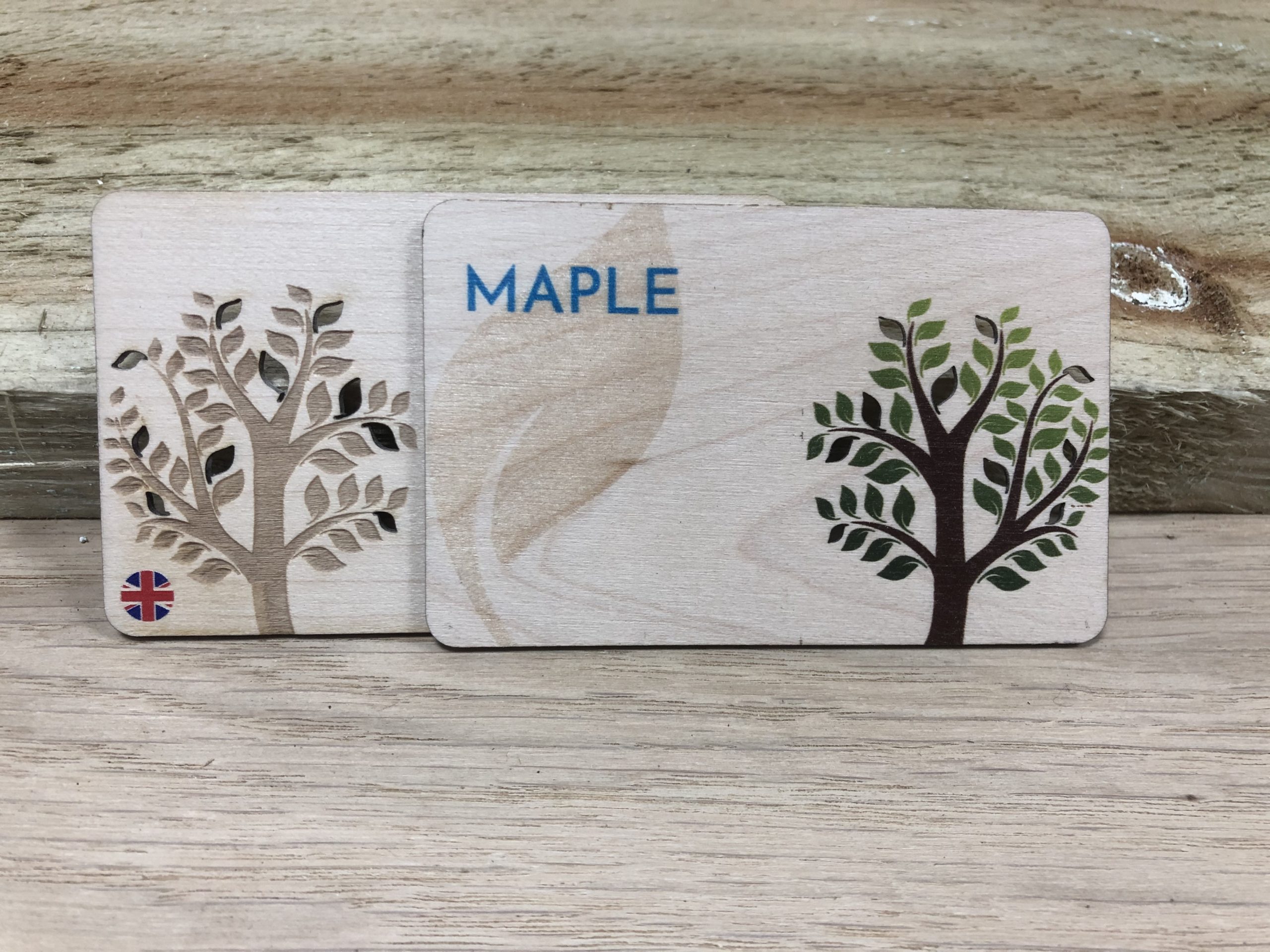 Printed Maple wooden business cards