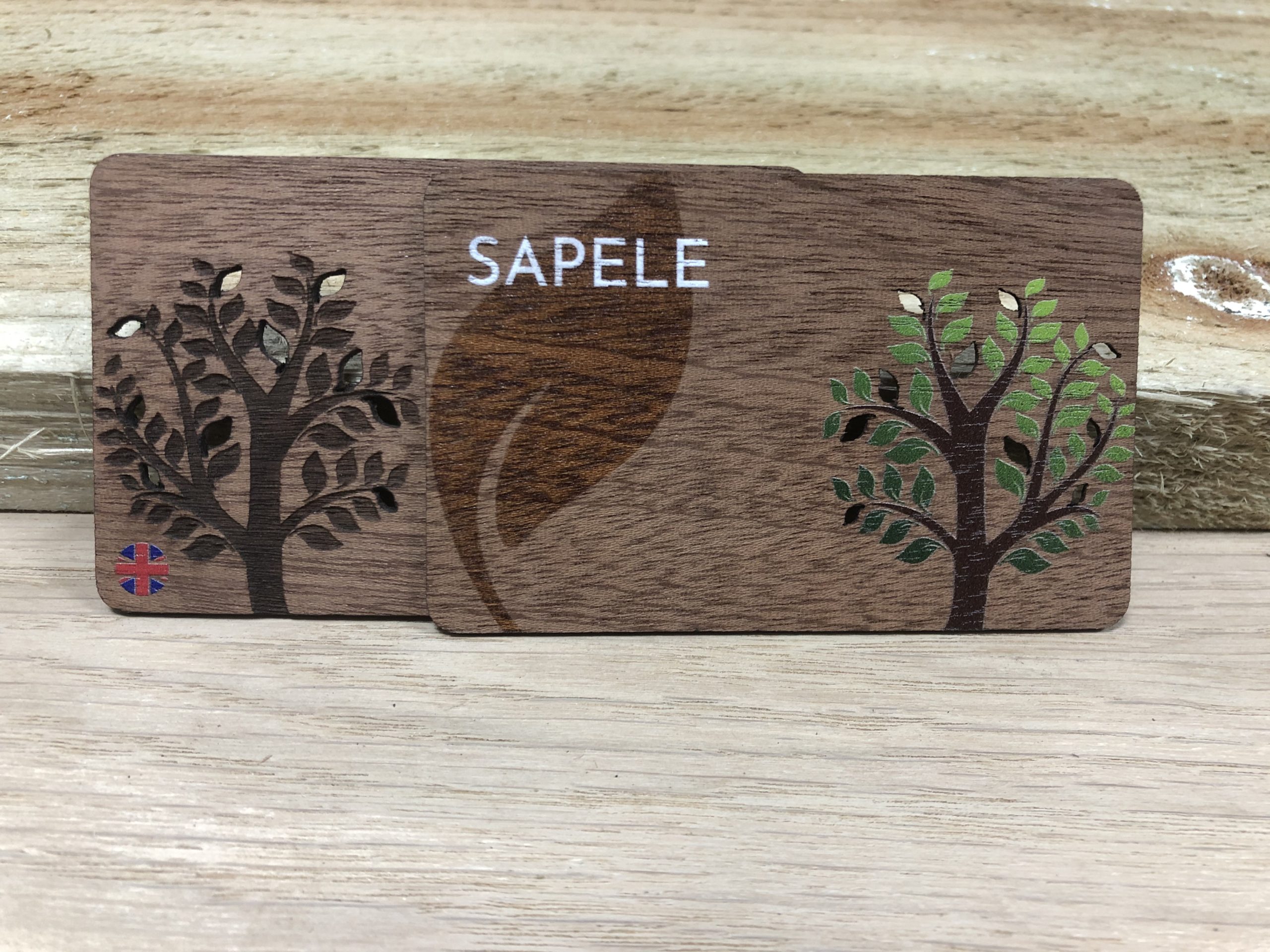 Printed Wooden Sapele business cards