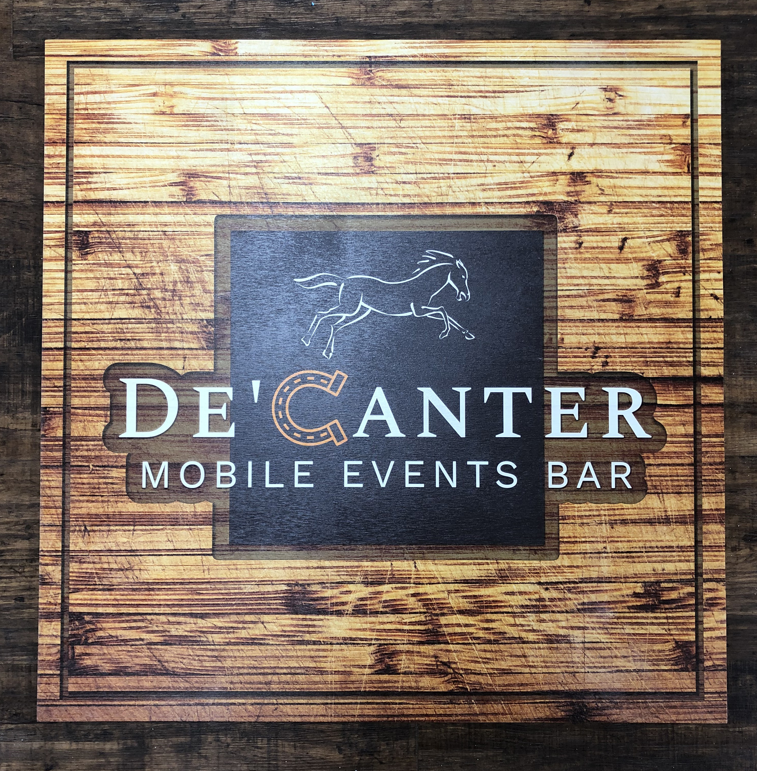 Decanter Wood sign