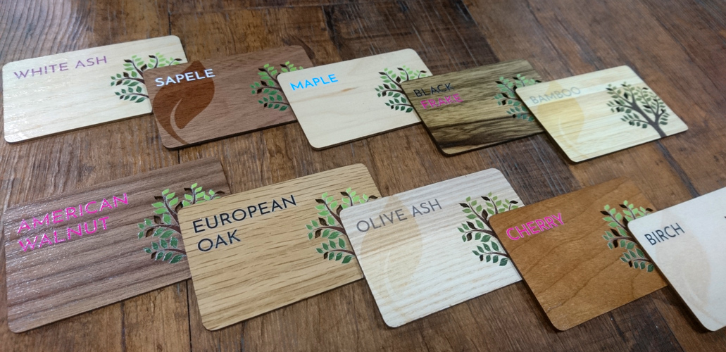 Our range of wooden business cards