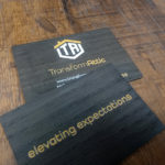 Dark Smoked oak wooden Business cards