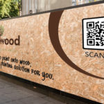 Wooden Hoarding with QR code