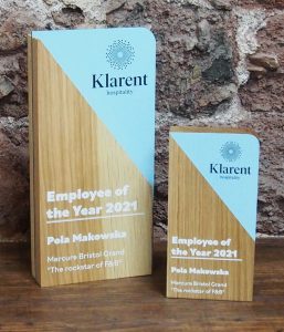 Employee of the year award bespoke trophies
