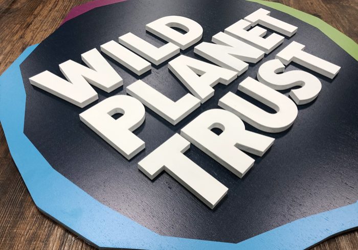 3D Wooden sign for Wild Planet Trust