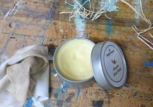 Image showing the finished pot of our handmade beeswax wood polish