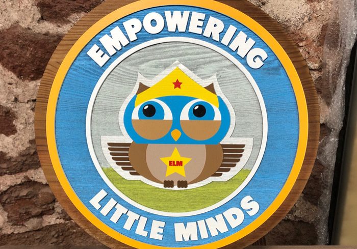 Empowering Little Minds Solid Cedar Wood printed sign