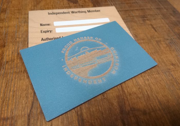 Cherry Wood engraved and printed loyalty card membership card