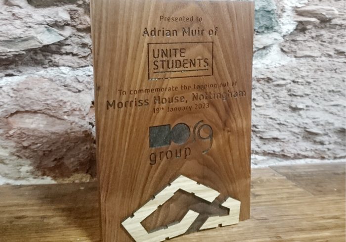 Solid Walnut bespoke wooden Award wooden trophy