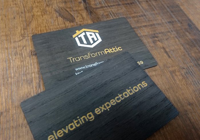 Dark Smoked oak wooden Business cards