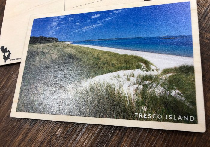 Tresco wooden postcards