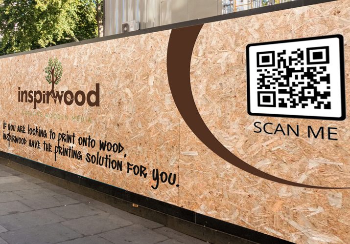 Wooden Hoarding with QR code